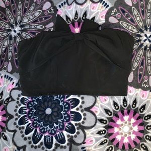 Papaya Black bow crop top